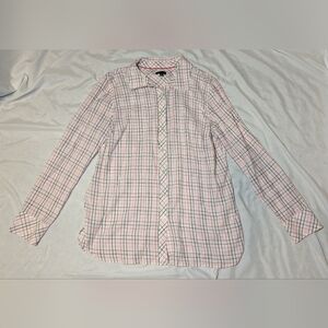Talbot's‎ Women's Plaid Long Sleeve Button Down Shirt Size Medium